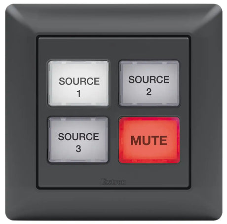 Extron NBP 104 EU Network Button Panel Flex55 and EU, Black and White, 4 Button control Extron
