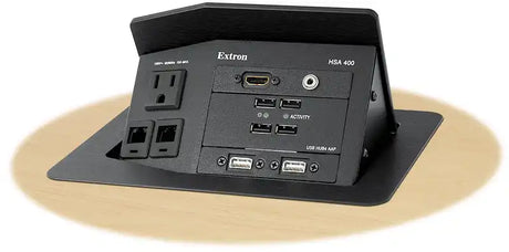 Extron Hideaway HSA 400 Series Surface Access Enclosure Multi-Region - Black Anodized Audio & Video Cables Extron