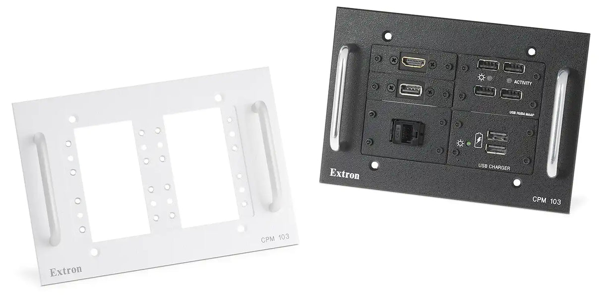 Extron CPM 103 Series Cable Pass-Through Plate Black - With Cable Guards mount boxes Extron