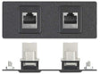 Extron AAP 2SRJ45 - Architectural Adapter Plate with Dual Shielded RJ-45 White Audio & Video Cables Extron