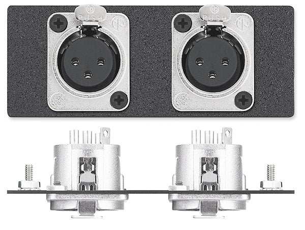 Extron AAP 1XLR3FSC - Architectural Adapter Plate with Single XLR Female and Stereo Mini-Jack Black Audio & Video Cables Extron