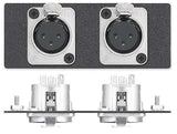 Extron AAP 1XLR3FSC - Architectural Adapter Plate with Single XLR Female and Stereo Mini-Jack Black Audio & Video Cables Extron