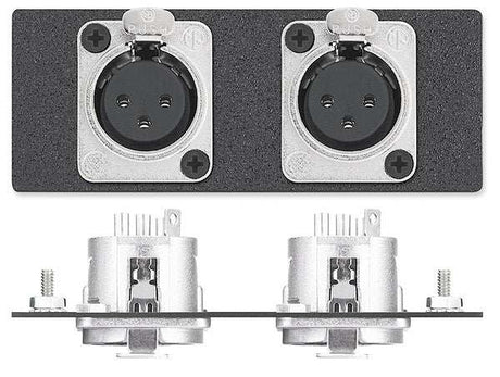 Extron AAP 1XLR3FSC - Architectural Adapter Plate with Single XLR Female and Stereo Mini-Jack Black Audio & Video Cables Extron