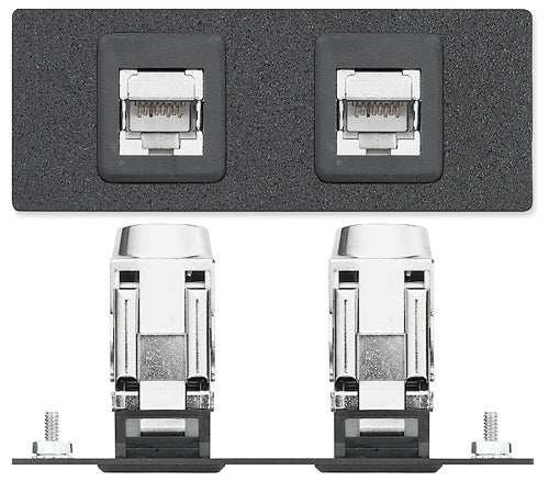 Extron AAP 2XTPFTP24PDJ - Architectural Adapter Plate with Dual XTP, Feed-Through, Power, and Data mount boxes Extron