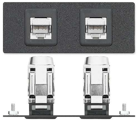 Extron AAP 2XTPFTP24PDJ - Architectural Adapter Plate with Dual XTP, Feed-Through, Power, and Data mount boxes Extron