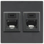 Extron Blank Two-Keystone AV Connectivity Plate Black control Extron