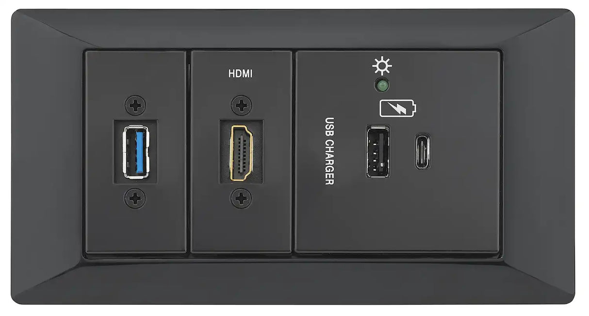 Extron EWB 112 External Wall Box 4-gang Mounting Kit for Flex55 and EU Boxes -Black Audio & Video Cables Extron