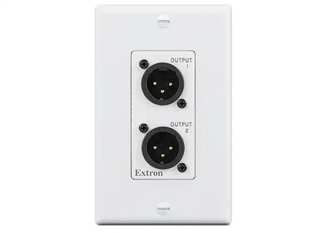 Extron WPC 210 A MK Wallplate Two XLR 3-Pin Males on Decorator Wallplate, White mount boxes Extron