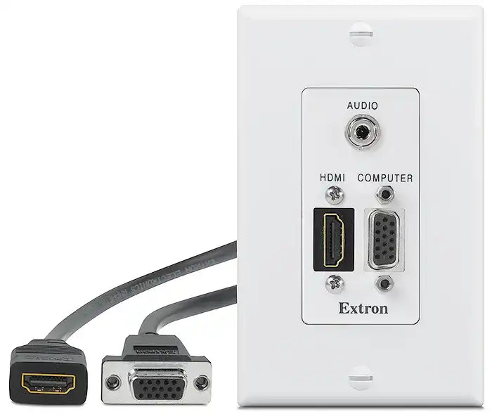 Extron WPD 163 (2) HDMI and Network; White Wallplates mount boxes Extron