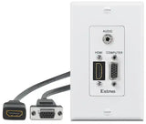 Extron WPD 163 (2) HDMI and Network; White Wallplates mount boxes Extron