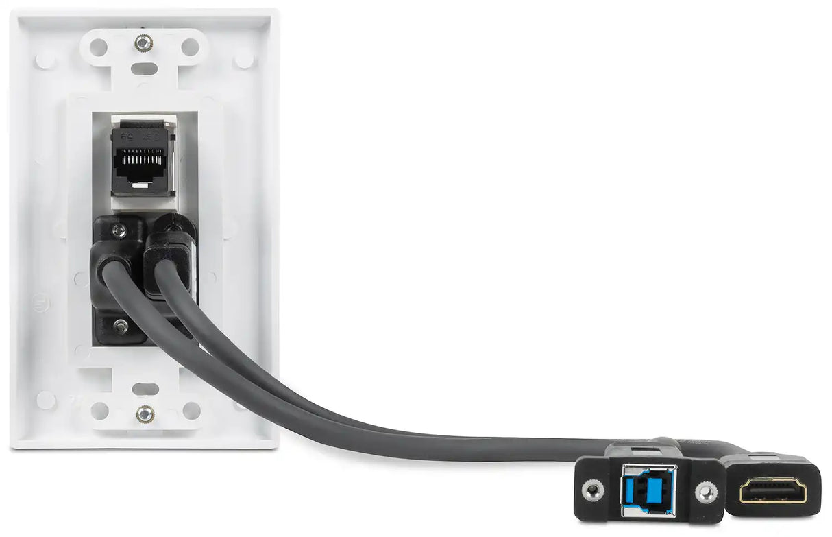 Extron WPD 163 (2) HDMI and Network; White Wallplates mount boxes Extron