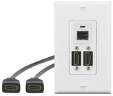 Extron WPD 163 (2) HDMI and Network; White Wallplates mount boxes Extron