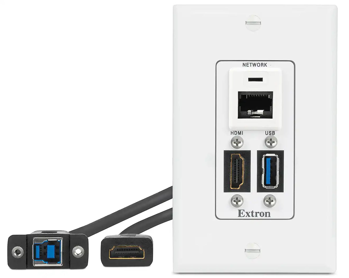 Extron WPD 163 (2) HDMI and Network; White Wallplates mount boxes Extron