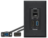 Extron WPD 163 (2) HDMI and Network; White Wallplates mount boxes Extron