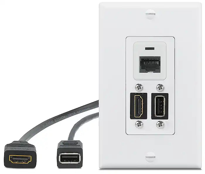 Extron WPD 163 (2) HDMI and Network; White Wallplates mount boxes Extron