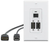 Extron WPD 163 (2) HDMI and Network; White Wallplates mount boxes Extron