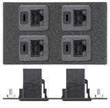 Extron AAP 4 RJ-45 FFB Pass-Through Plate Black Audio & Video Cables Extron