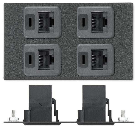 Extron AAP 4 RJ-45 FFB Pass-Through Plate Black Audio & Video Cables Extron