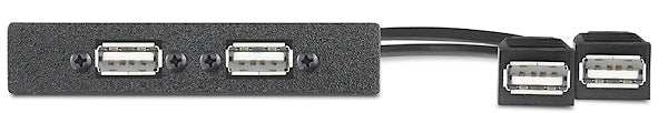 Extron AAP 2USBAF2USBF10 - Architectural Adapter Plate with Dual USB-A and USB-B Feed-Through White Audio & Video Cables Extron