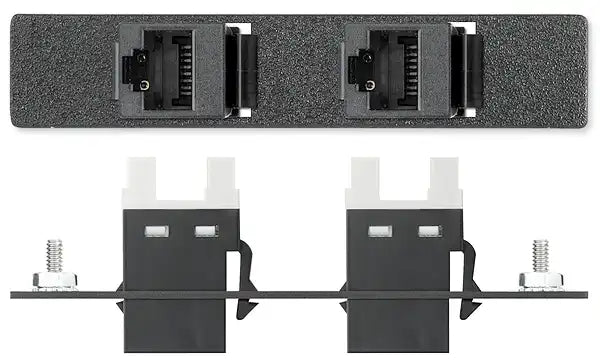 Extron AAP 2RJ45FPDBDA - Architectural Adapter Plate with Dual RJ-45 and Feed-Through Audio & Video Cables Extron