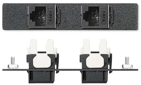 Extron AAP 2RJ45FPDBDL - Architectural Adapter Plate with Dual RJ-45 and Feed-Through Black Audio & Video Cables Extron