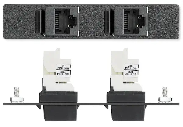 Extron AAP 2RJ45FP-P - Architectural Adapter Plate with Dual RJ-45 Feed-Through Audio & Video Cables Extron