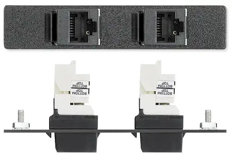 Extron AAP 2RJ45FP-P - Architectural Adapter Plate with Dual RJ-45 Feed-Through Audio & Video Cables Extron