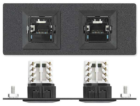 Extron AAP 2RJ45SYSMGS500 - Architectural Adapter Plate with Dual RJ-45 and Power Audio & Video Cables Extron