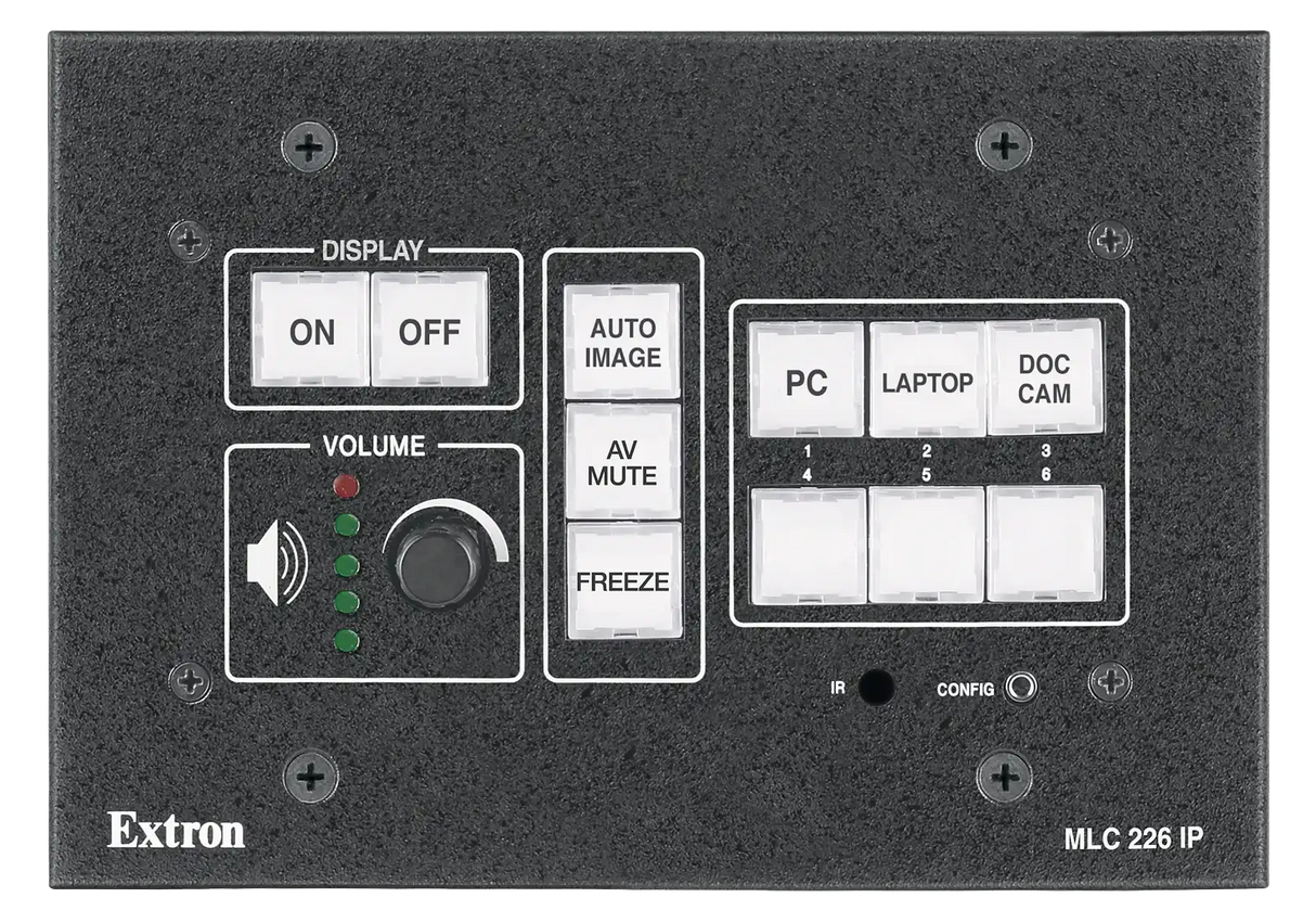 Extron MLC 226 IP Black and White Faceplates MediaLink Controllers control Extron