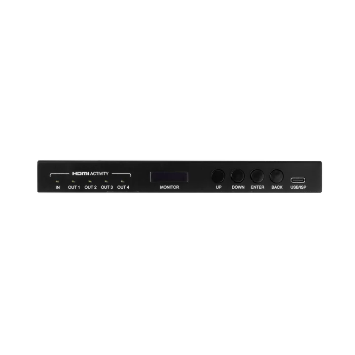 AVPro Edge 48Gbps HDMI scaling distribution amplifier with one input, and four outputs