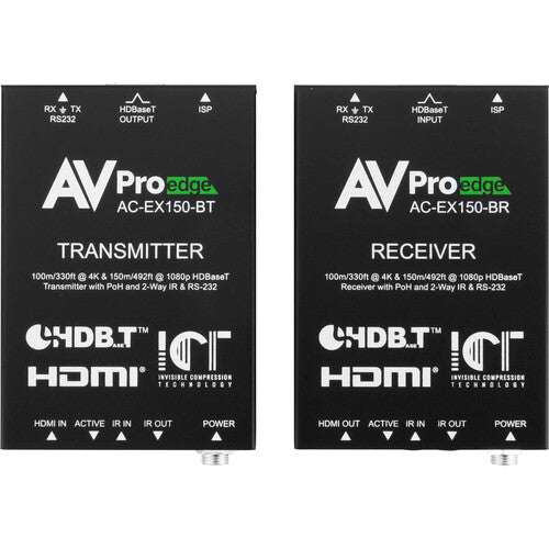 AVPro Edge  Weatherproof HDBaseT (CAT6) RECEIVER ONLY.  ICT 18G, 70m 4K (100m HD) Slim Extender with I-Pass, Bi-Directional Power, RS232, IR - ICT for full HDR/HDMI Pass-Through.  Full HDR, 4K60 4:4:4.