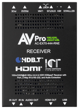 AVPro Edge HDBaseT (CAT6) RECEIVER ONLY 10.2G, 40m 4K (70m HD) Slim Extender with I-Pass, Bi-Directional Power, RS232, IR.