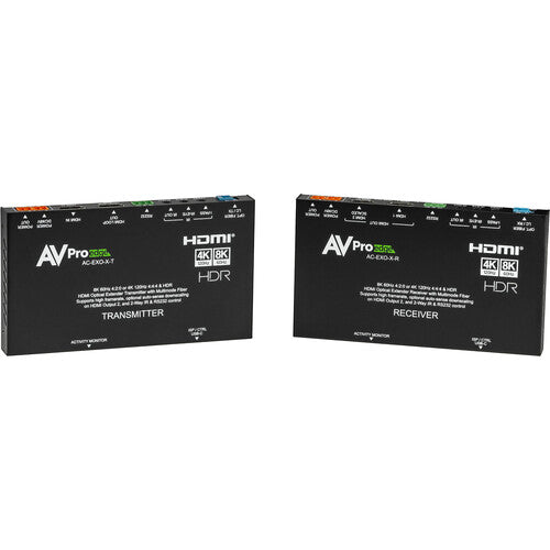 AVPro Edge 8k HDMI Extender kit via multi mode fiber optics, sending signals up to 40Gbps