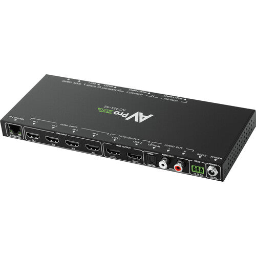 AVPro Edge 8K 4x2 HDMI Matrix Switcher - Handling up to 40Gbps signals with built-in downscaling for legacy devices