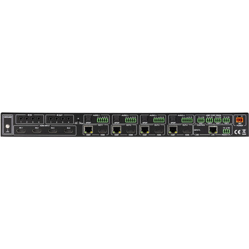 AVPro Edge 18Gbps HDMI  4x4 Matrix w/ Dual Audio Deembedding/Matrix with built in scalers and audio delay (Full HDR, 4K60 4:4:4)