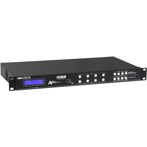 AVPro Edge 18Gbps HDMI  4x4 Matrix w/ Dual Audio Deembedding/Matrix with built in scalers and audio delay (Full HDR, 4K60 4:4:4)