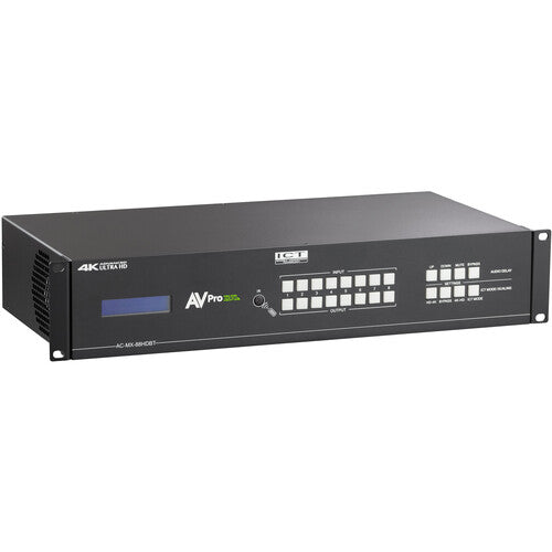 AVPro Edge 18Gbps HDMI  8x8 Matrix w/ Dual Audio Deembedding/Matrix with built in scalers and audio delay (Full HDR, 4K60 4:4:4); Updated EDID management and Audio Features