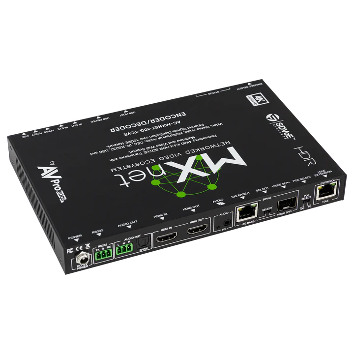 AVPro Edge 10G SDVOE 4K HDMI AV-over-IP PoE Transceiver  (Encoder/Decoder) with the ICRON USB and Dante Modules