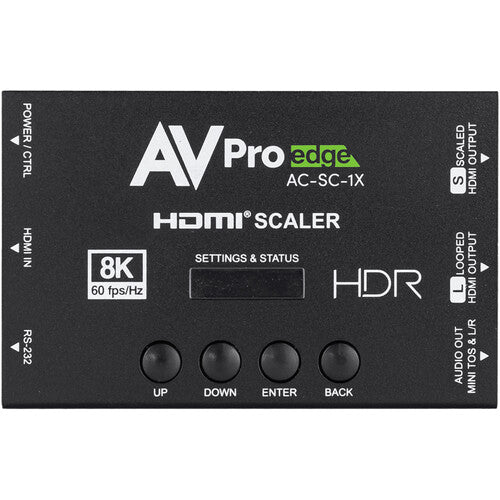 AVPro Edge 40 Gbps 8K HDMI EDID Manager, Pixel Scaler, Audio Extractor & Reclocker with loop-out, toslink