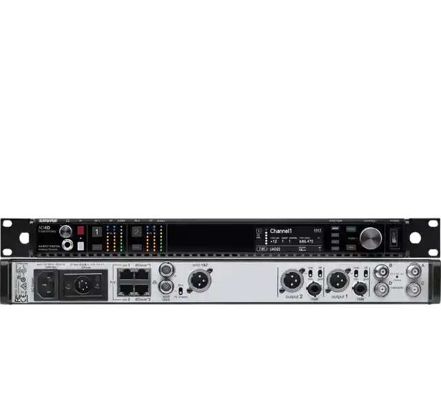 Shure AD4D-DC-B Axient Digital Dual-Channel Wireless Receiver (606–810 MHz) Microphones Shure