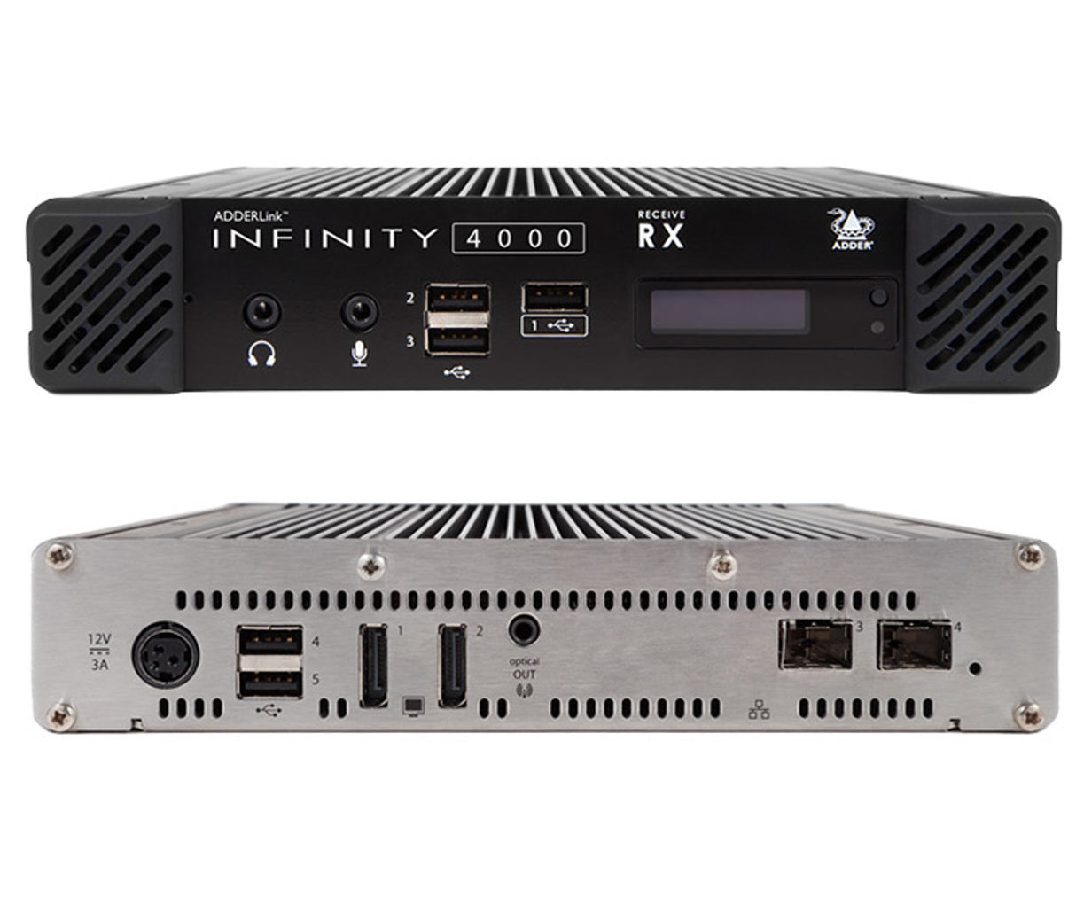 AdderLink Infinity ALIF4001R-US - Dual-Head 5K 10GbE IP KVM Receiver for Scalable Matrix Access KVM Switches Adder Technology