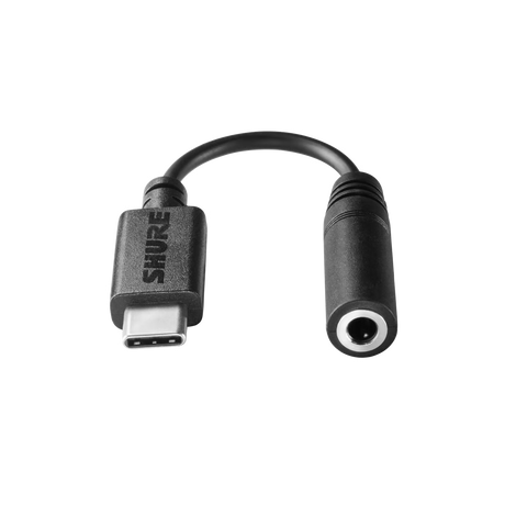Shure AMXWX-USBC-3.5MM USB-C to TRS Audio Adapter Dongle for Microflex Wireless neXt Microphones Shure