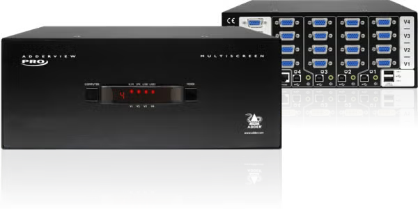 Adder AV4PRO-VGA-QUAD-US: 4-Port Quad VGA USB KVM Switch for Multi-Monitor Control