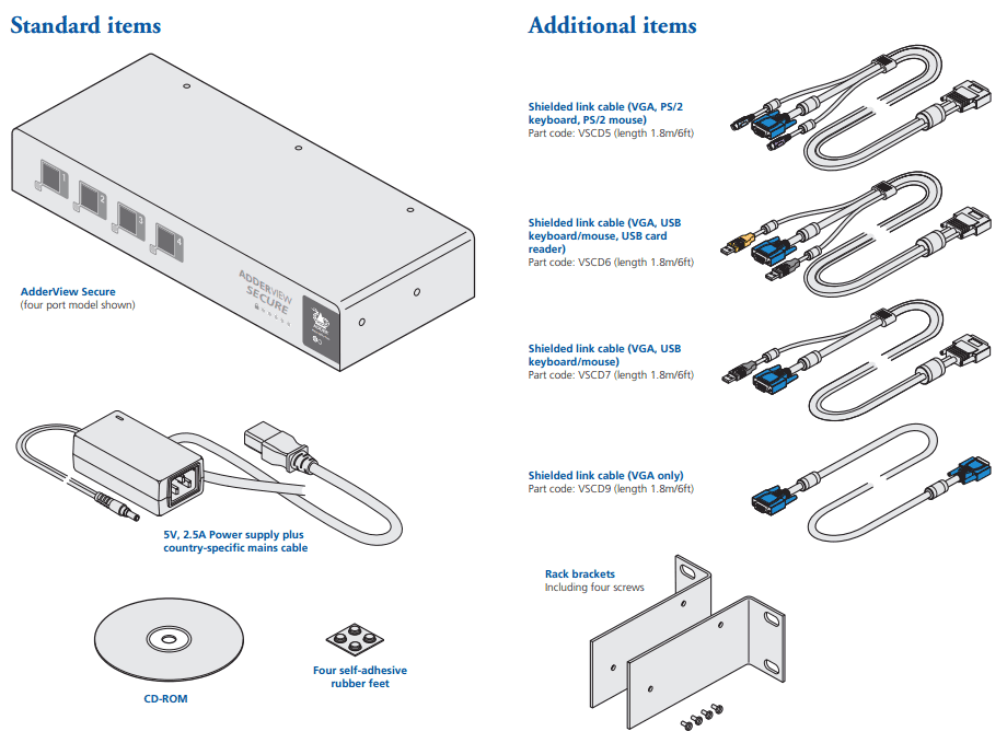 Adder AVSC1104-US Secure 4-Port VGA KVM Switch