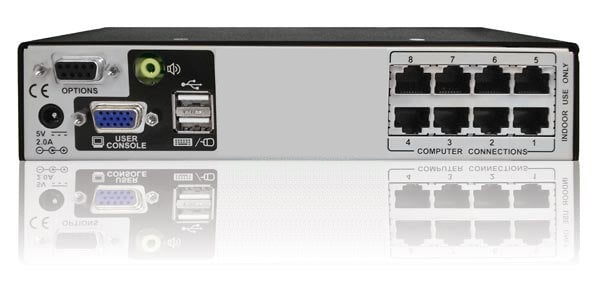 AdderView AVX1008-US: Secure 8-Port CATx KVM Switch for Single-User Multi-Server Control