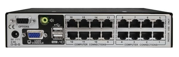 AdderView AVX1016-US: Secure 16-Port CATx KVM Switch for Single-User Server Control