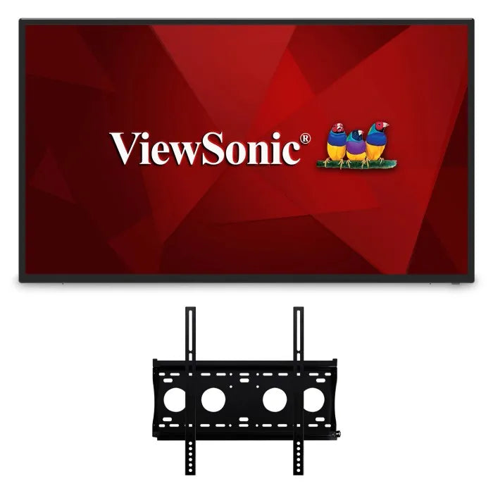 ViewSonic CDE43100-E1 43" 4K UHD Wireless Presentation Display Bundle with Wi-Fi Adapter, Wall Mount, Android SoC, 230 cd/m² Brightness, 16/7 Operation. Interactive Displays ViewSonic
