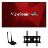 ViewSonic CDE6530-E1 65" 4K UHD Wireless Presentation Display Bundle with Wi-Fi 6 Adapter, Wall Mount, Android 11, 450 cd/m² Brightness, 24/7 Operation. Interactive Displays ViewSonic
