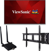 ViewSonic CDE5530-E1 55" 4K UHD Wireless Presentation Display Bundle with VB-WIFI-001 Wi-Fi 6 Module and WMK-077 Ultra-Slim Wall Mount (WMK-047-2 or WMK-050 options). Interactive Displays ViewSonic