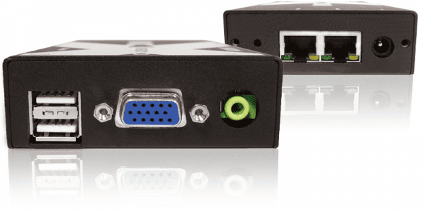 AdderLink X200 - Fully Featured USB KVM Extender with Audio for Dual-Computer Control over CATx up to 650ft